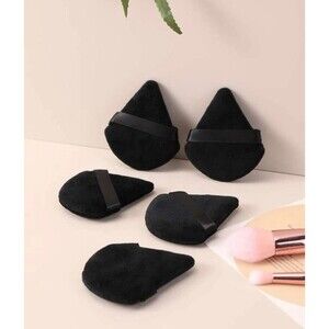 Triangle Makeup Puffs Black 25 PCs Soft Reusable Dry Wet Sponge Powder Cream SB